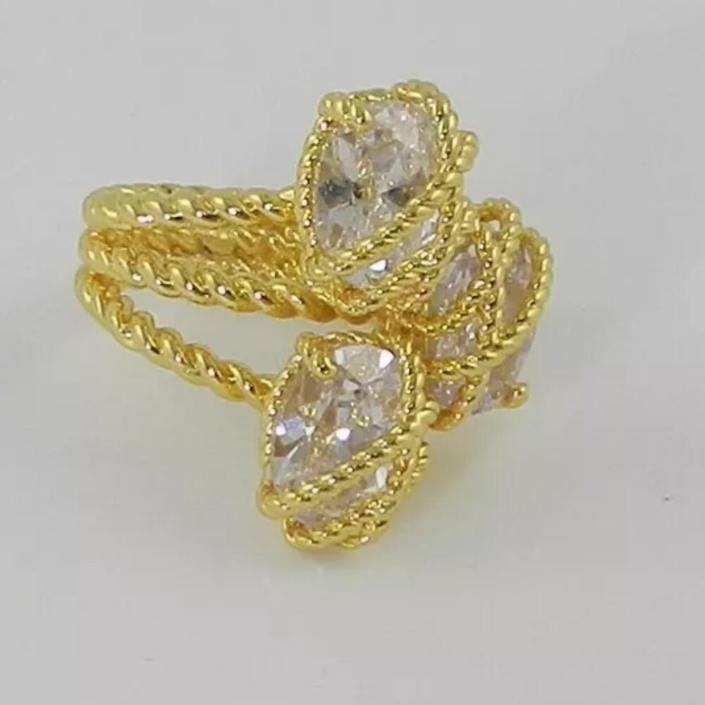 Charter Club Gold -Tone Crystal Ring, 8